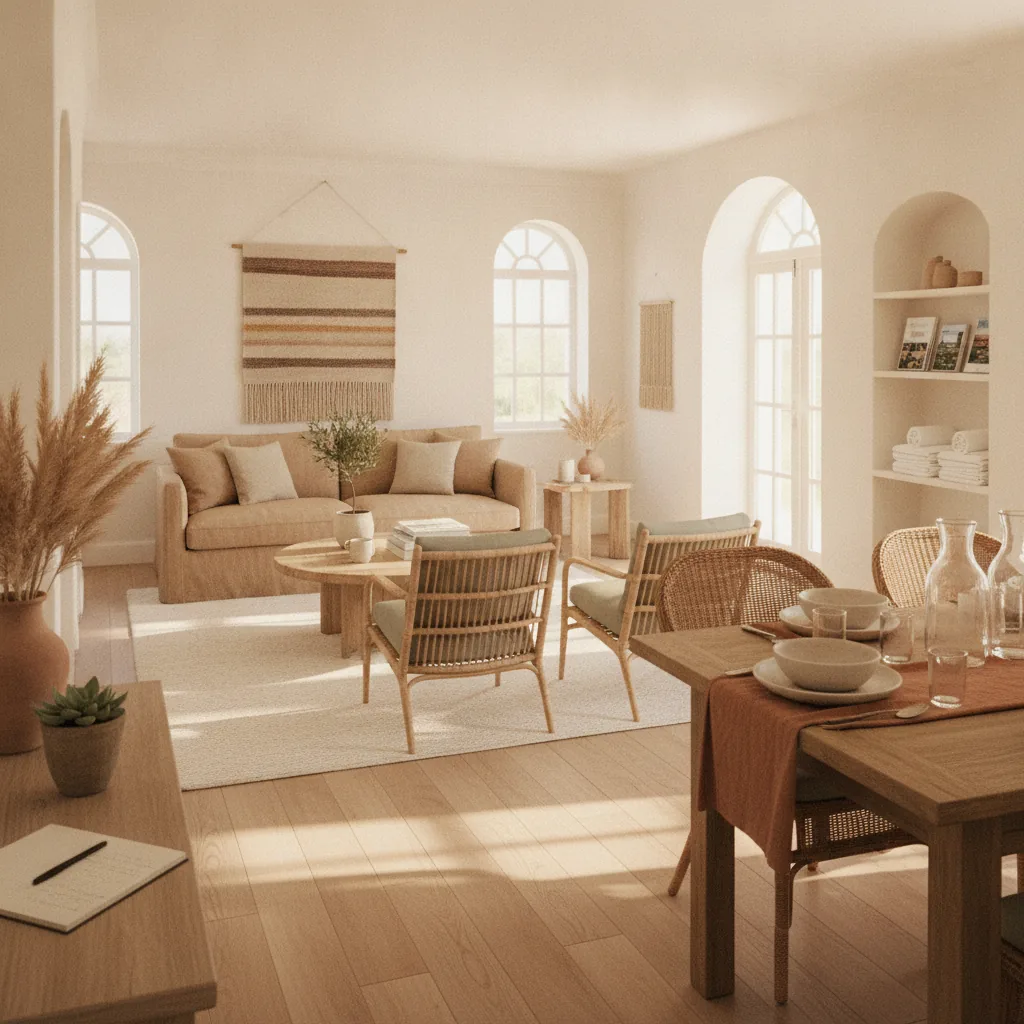 Warm, upscale hospitality aesthetic