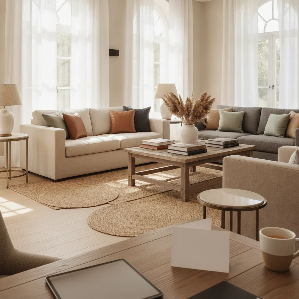 Warm, upscale hospitality aesthetic